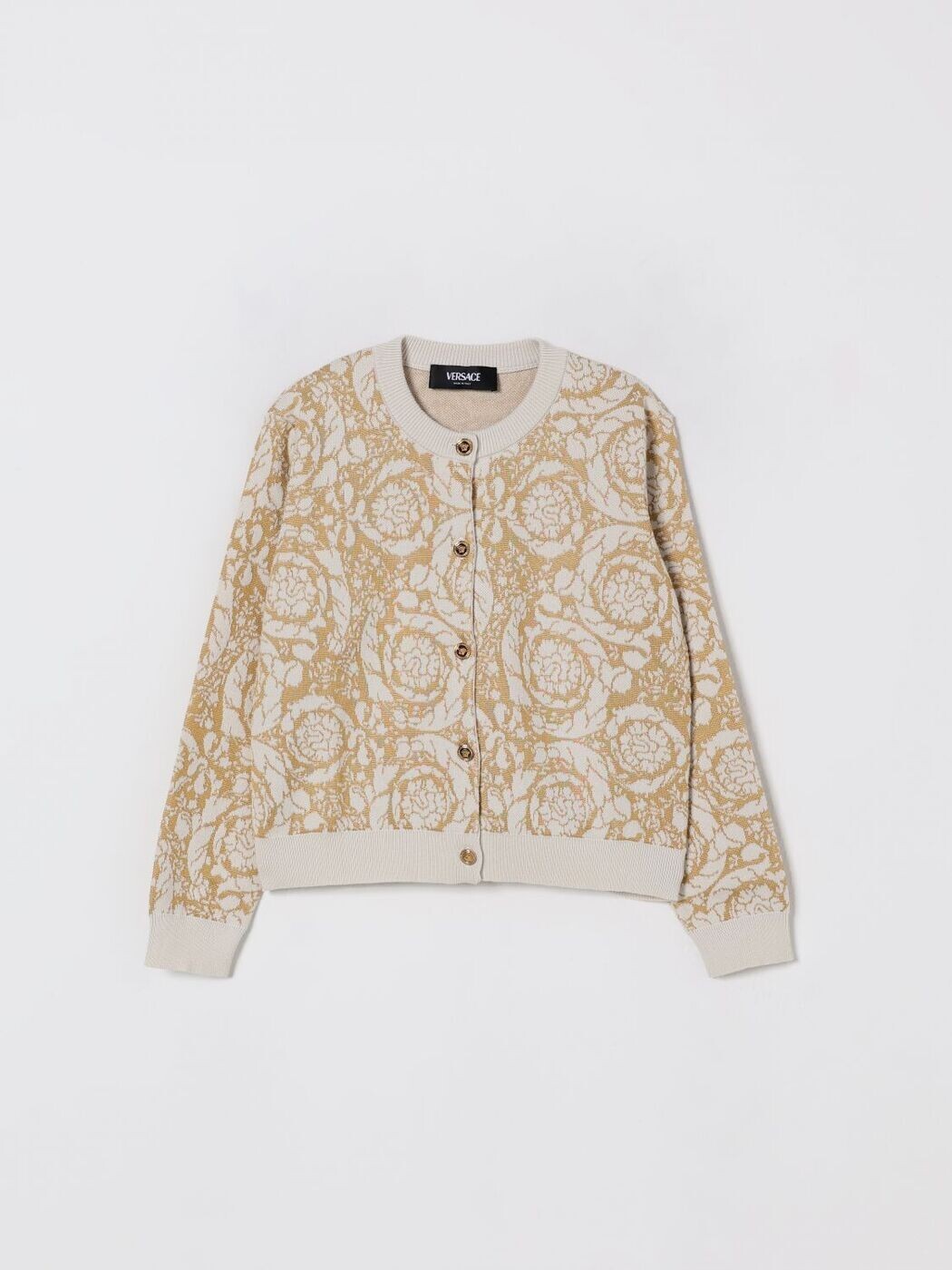 ヴェルサーチェ VERSACE クルーネックジャンパー 編み物御召しもの ガールズ 黄色 Crew neck jumpers 10208951A11135 関税 貨物輸送無料 2025AW gi