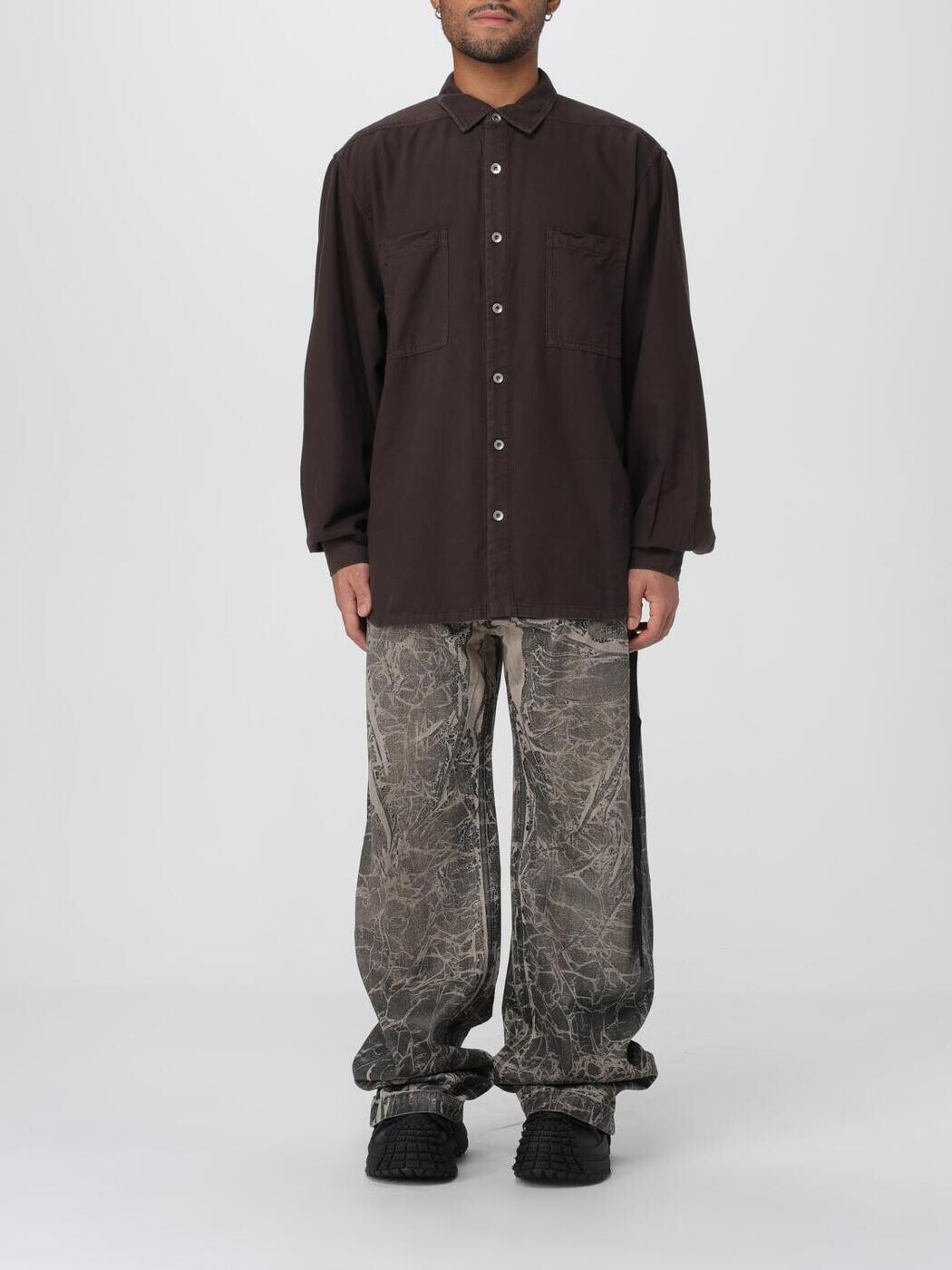 リック・オウエンス・ダークシャドウ RICK OWENS DRKSHDW シャツ メンズ ブラウン Shirts DU02E7299CFL Brown 関税 送料無料 2025AW gi｜BRANDSHOP「il Tesoro」