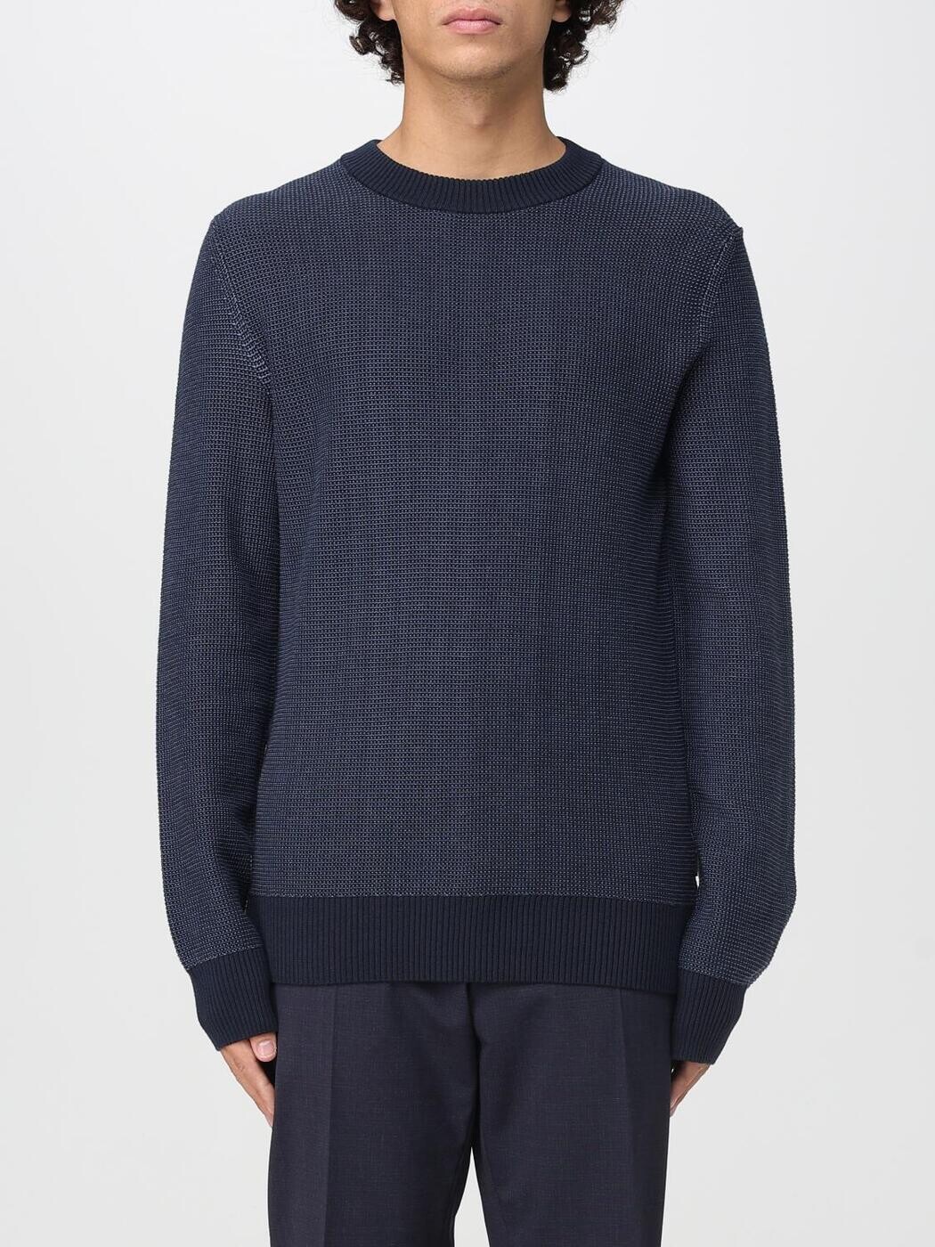 雇い主 BOSS プルオーバー 編み物御召しもの メンズ 青味 Knitwear 50548673 Blue 関税 貨物輸送無料 2025AW gi