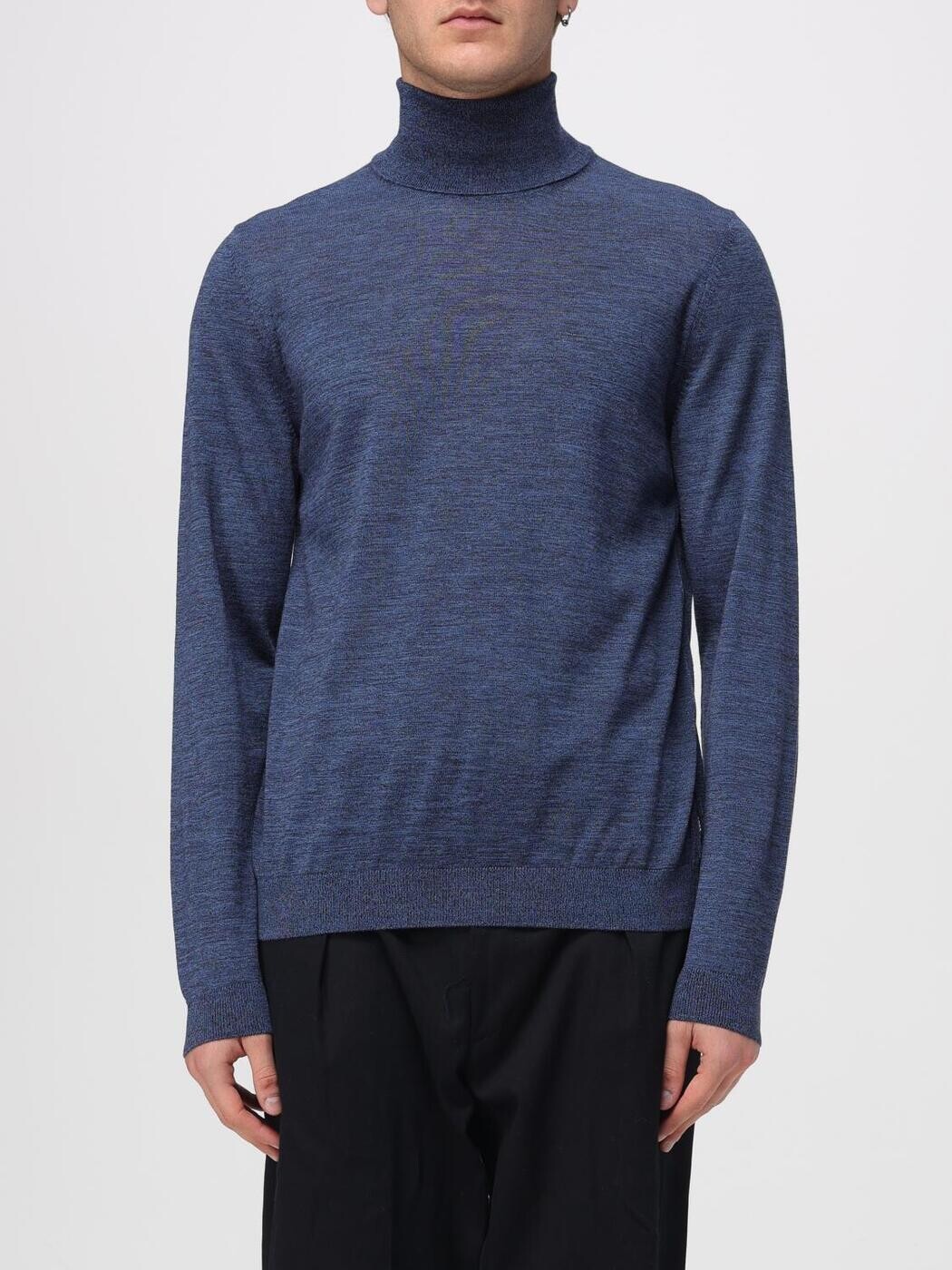 雇い主 BOSS プルオーバー 編み物御召しもの メンズ Knitwear 50468262 Gnawed Blue 関税 貨物輸送無料 2025AW gi