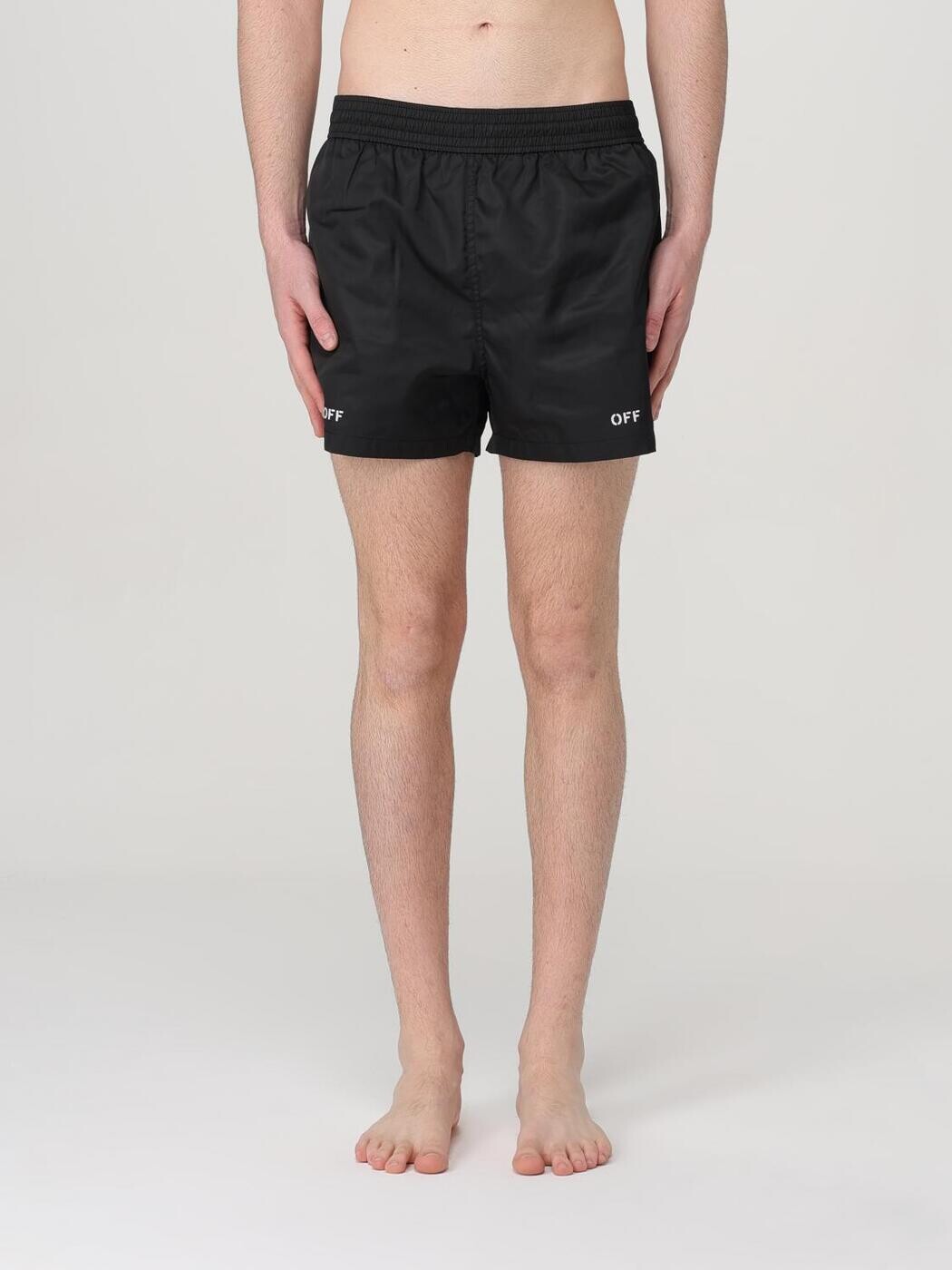 象牙色 OFF WHITE 水泳着 スイムウェア メンズ 黒いこと Swimwear OMFD011C99FAB001 関税 貨物輸送無料 2025AW gi