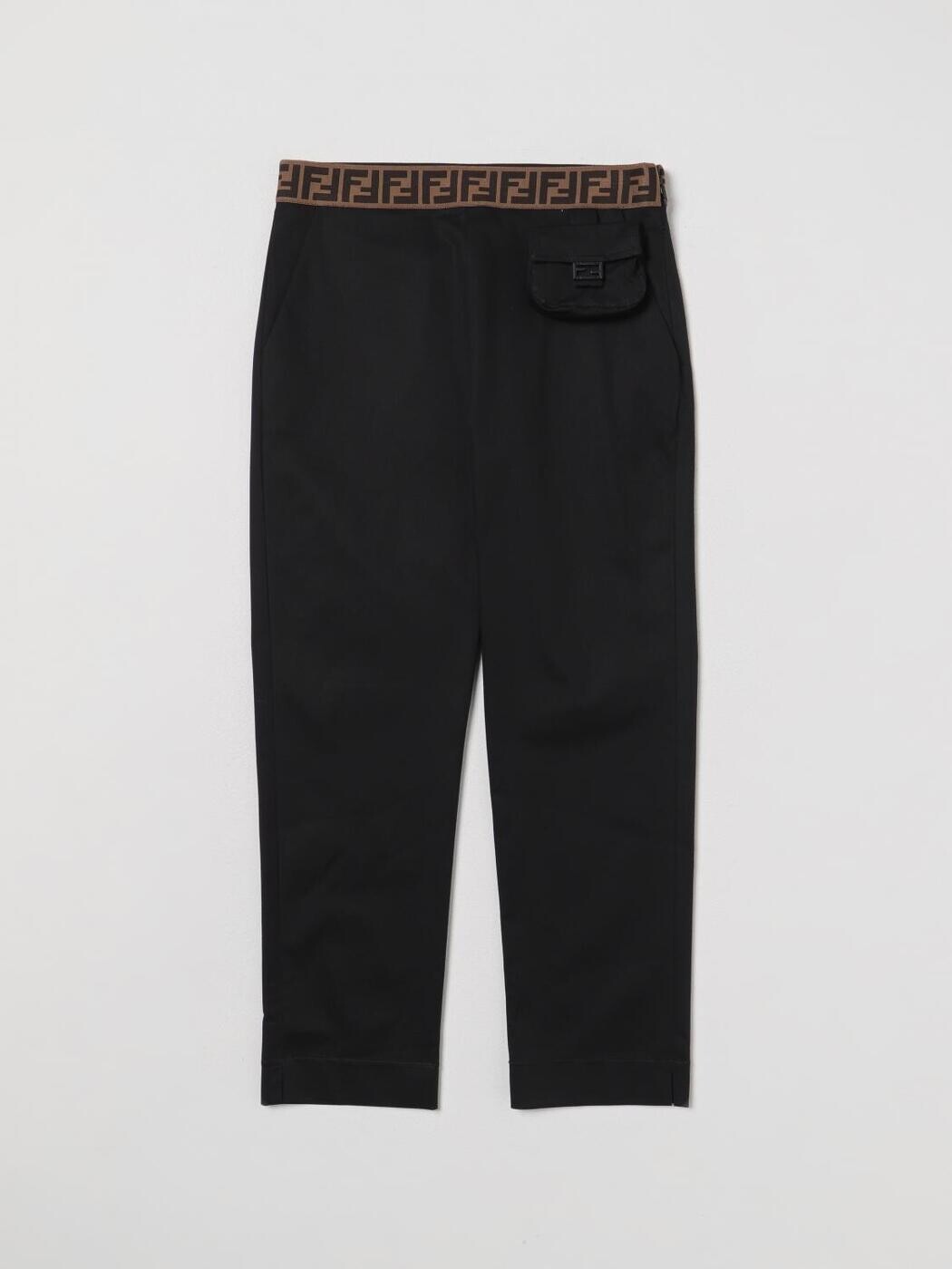 FENDI FENDI ズボン ズボン下 ガールズ 黒いこと Trousers JFF330ADEH 関税 貨物輸送無料 2025AW gi
