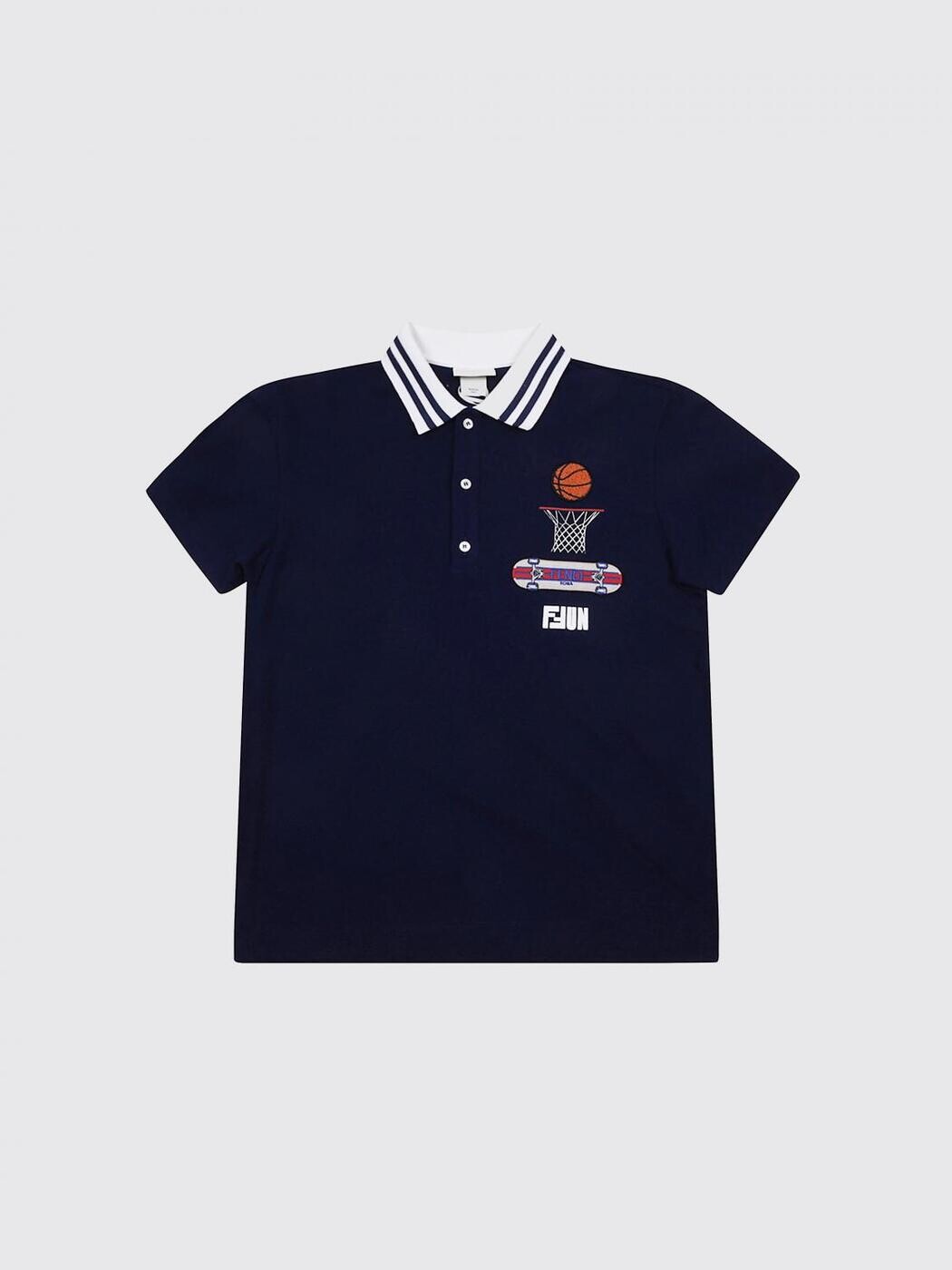 FENDI FENDI スポーツシャツ トップス ボーイズ 青碧 Polo shirts JMI486AVP 関税 貨物輸送無料 2025AW gi