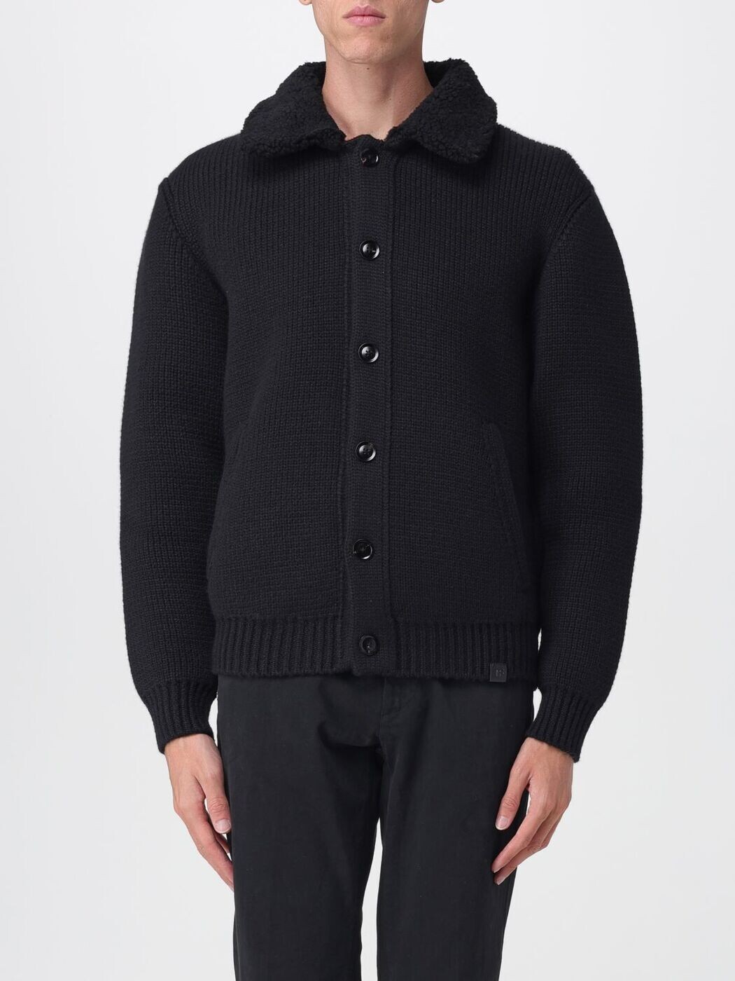 トム ジェラルド・r・フォード TOM FORD プルオーバー 編み物御召しもの メンズ 黒いこと Knitwear KBL018YMK094 関税 貨物輸送無料 2025AW gi
