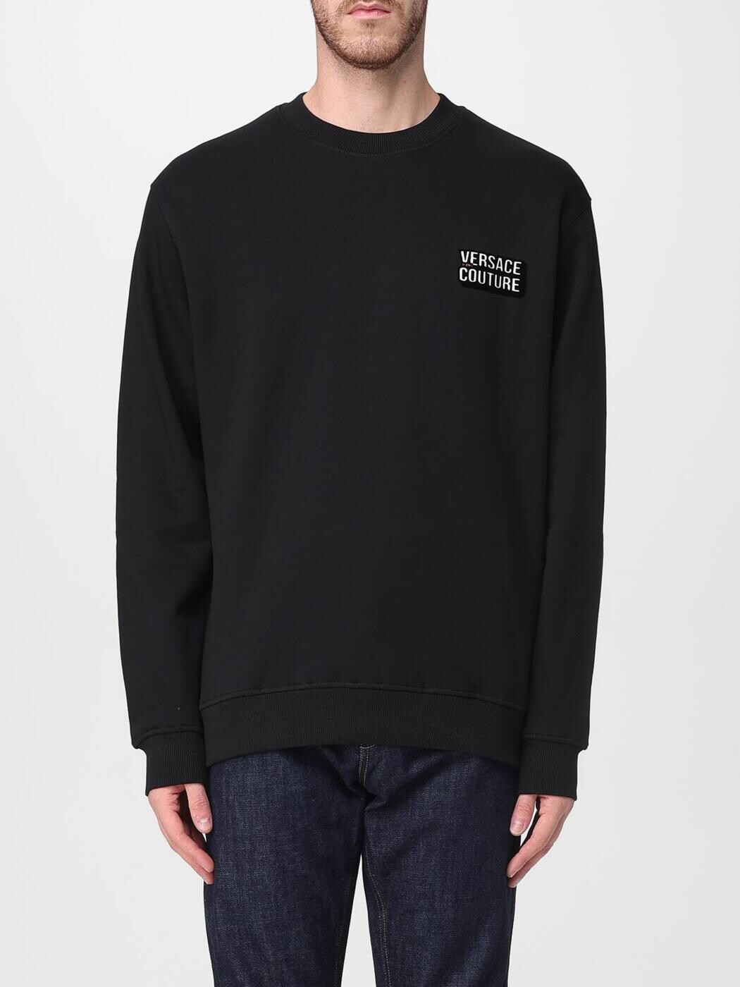 ヴェルサーチ デニム クチュール VERSACE JEANS COUTURE トレーナー 調教師 メンズ 黒いこと Sweatshirts 79GAIP02CF01P 関税 貨物輸送無料 2025AW gi