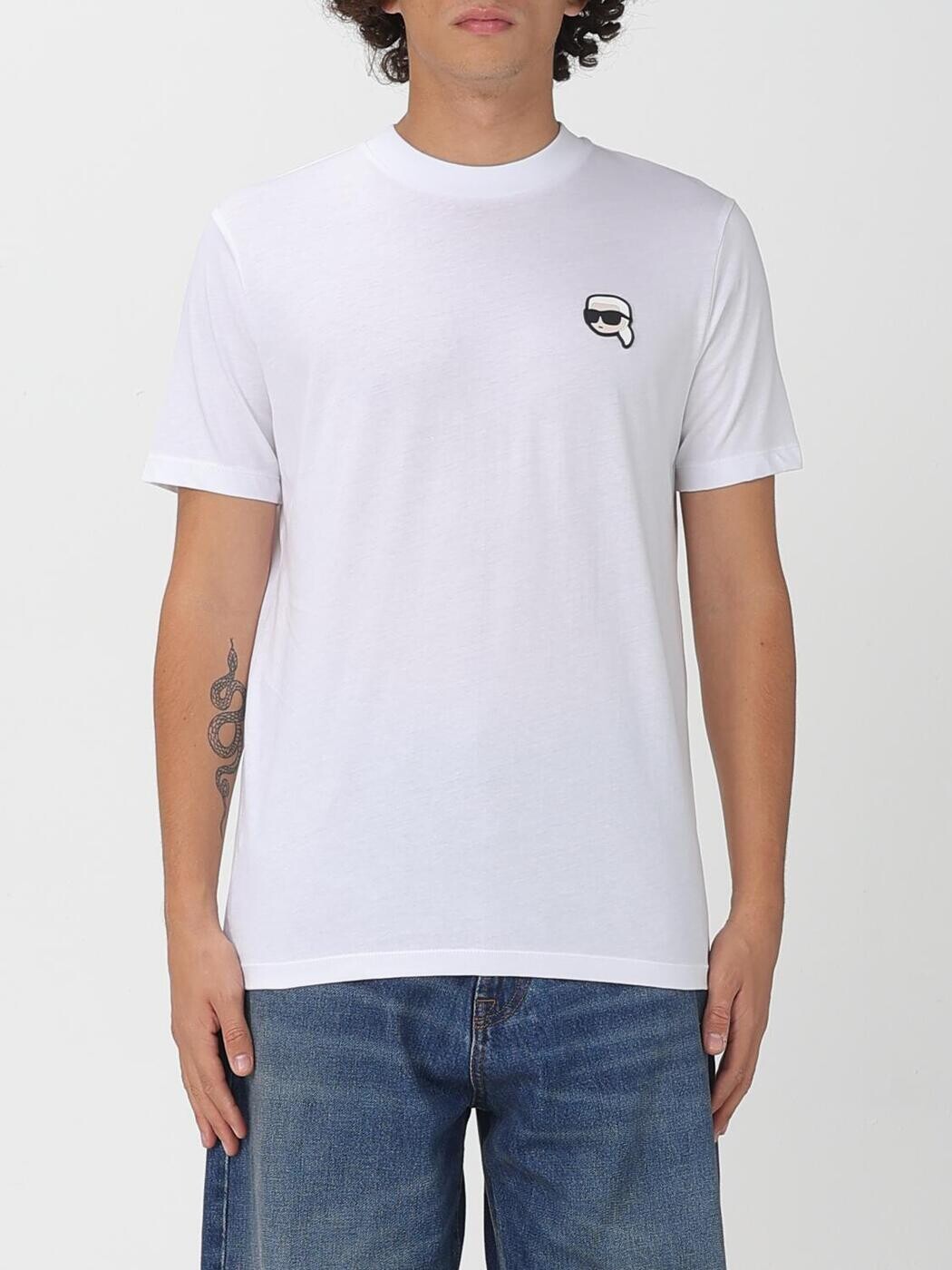 長い巻き毛 ラガーフェルド KARL LAGERFELD ティーシャツ メンズ 白いこと T-shirts 755710500224 関税 貨物輸送無料 2026SS gi Tシャツ・カットソー-トップス-メンズファッション