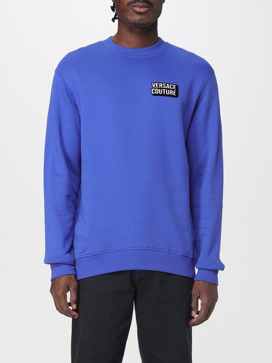 ヴェルサーチ デニム クチュール VERSACE JEANS COUTURE トレーナー 調教師 メンズ 青色 Sweatshirts 79GAIP02CF01P 関税 貨物輸送無料 2025AW gi