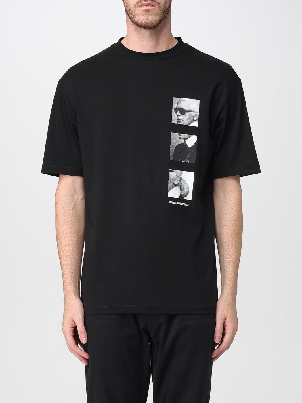 カール ラガーフェルド KARL LAGERFELD Tシャツ メンズ ブラック T-shirts 755139554225 関税 送料無料 2025AW gi