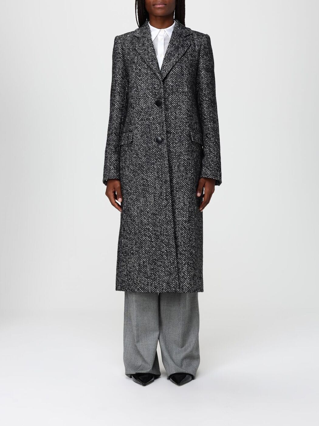 タリアトーレ TAGLIATORE トレンチコート 厚地の外套 レディース 黒いこと Coats and trench coats AMANDA340218S 関税 貨物輸送無料 2025AW gi