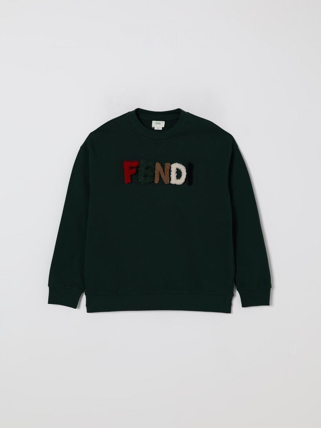 FENDI FENDI クルーネックジャンパー 編み物御召しもの ボーイズ 緑であること Crew neck jumpers JUH1055V0 関税 貨物輸送無料 2025AW gi