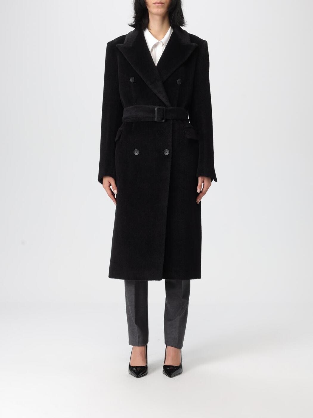 タリアトーレ TAGLIATORE トレンチコート 厚地の外套 レディース 黒いこと Coats and trench coats E3000425I217N1285 関税 貨物輸送無料 2025AW gi