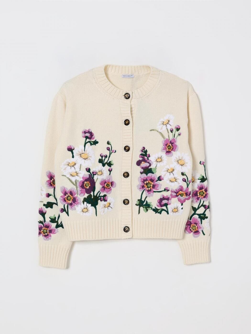 ドルチェ＆ガッバーナ DOLCE\u0026GABBANA クルーネックジャンパー 編み物御召しもの ガールズ 白いこと Crew neck jumpers L5KWMFJGMB7 関税 貨物輸送無料 2025AW gi