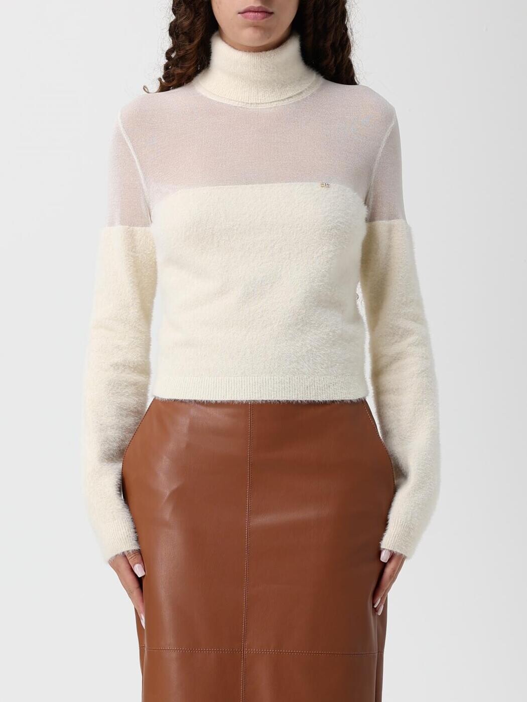 エリザベッタ フランキ ELISABETTA FRANCHI スウェーター 編み物御召しもの レディース 白いこと Knitwear MK54T 関税 貨物輸送無料 2025AW gi