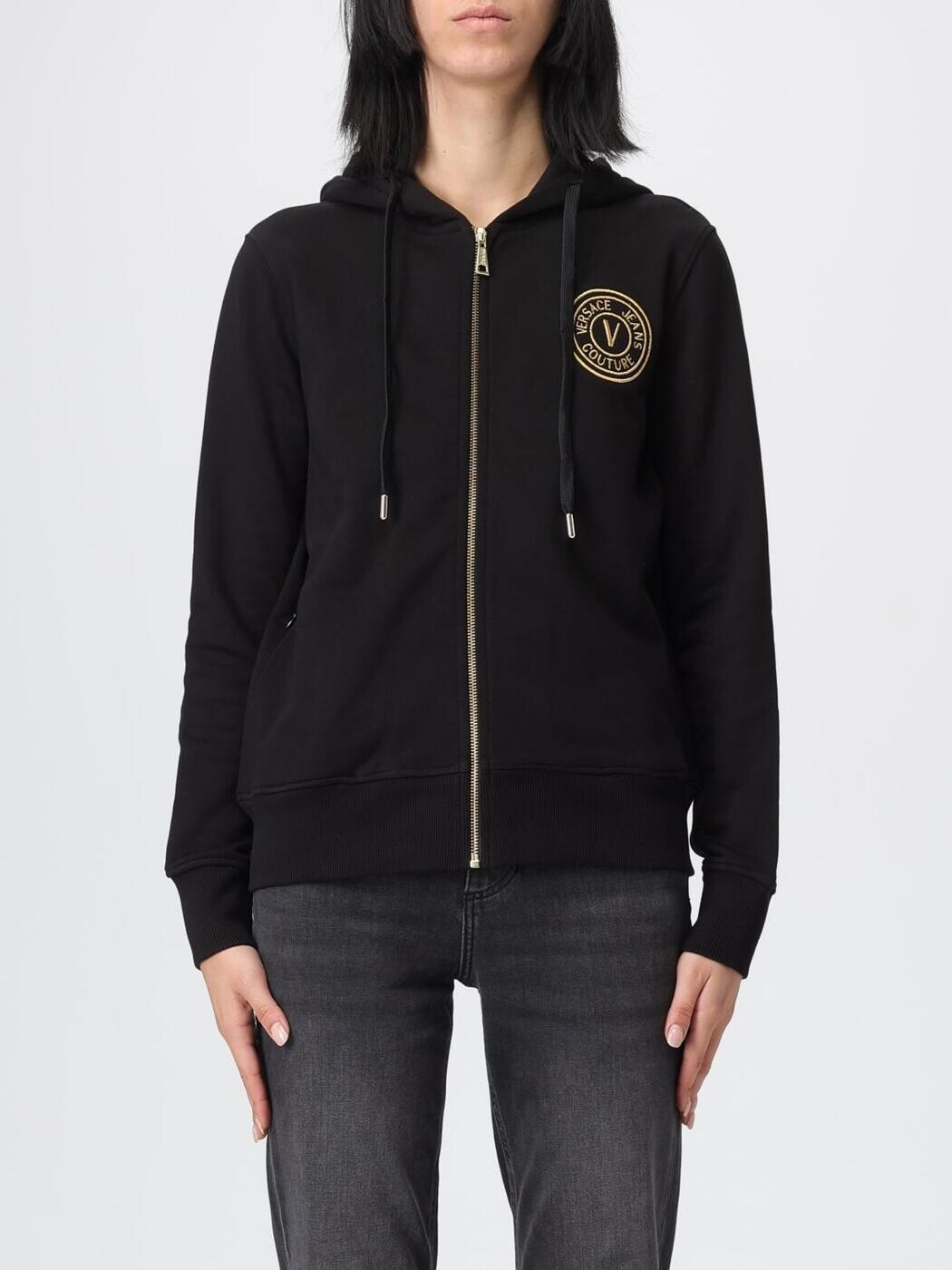 ヴェルサーチェ・ジーンズ・クチュール VERSACE JEANS COUTURE 調教師 レディース 黒いこと Sweatshirts 79HAIT00CF01T 関税 貨物輸送無料 2025AW gi