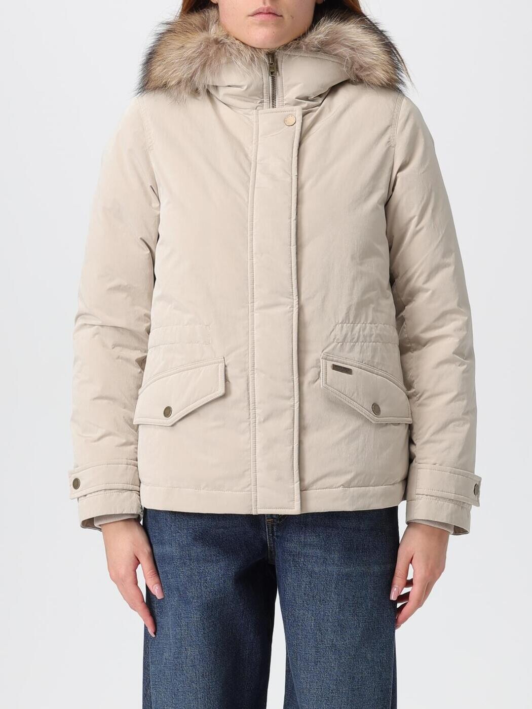 羊毛分限者 WOOLRICH トレンチコート 厚地の外套 レディース ベージュ Coats and trench coats CFWWOU2043FRUT50927 関税 貨物輸送無料 2025AW gi