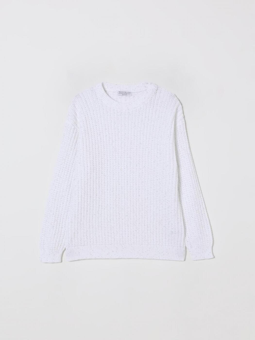 ブルネロ クチネリ BRUNELLO CUCINELLI クルーネックジャンパー 編み物御召しもの ガールズ 白いこと Crew neck jumpers BDVM78100 関税 貨物輸送無料 2025AW gi