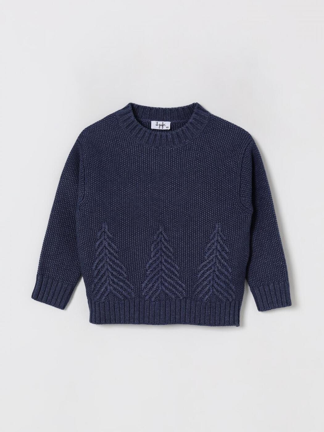 イルグッフォ IL GUFO クルーネックジャンパー 編み物お召しもの ボーイズ 青色 Crew neck jumpers A25GMA0005EM223 関税 貨物輸送無料 2025AW gi