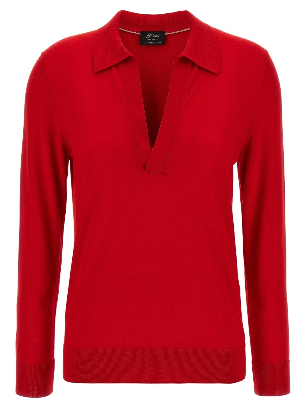 ブリオーニ BRIONI スポーツシャツ レディース 赤いこと Polo Cashmere and silk polo shirt UMQE0LP1K826400 Red 関税 貨物輸送無料 2025SS ju