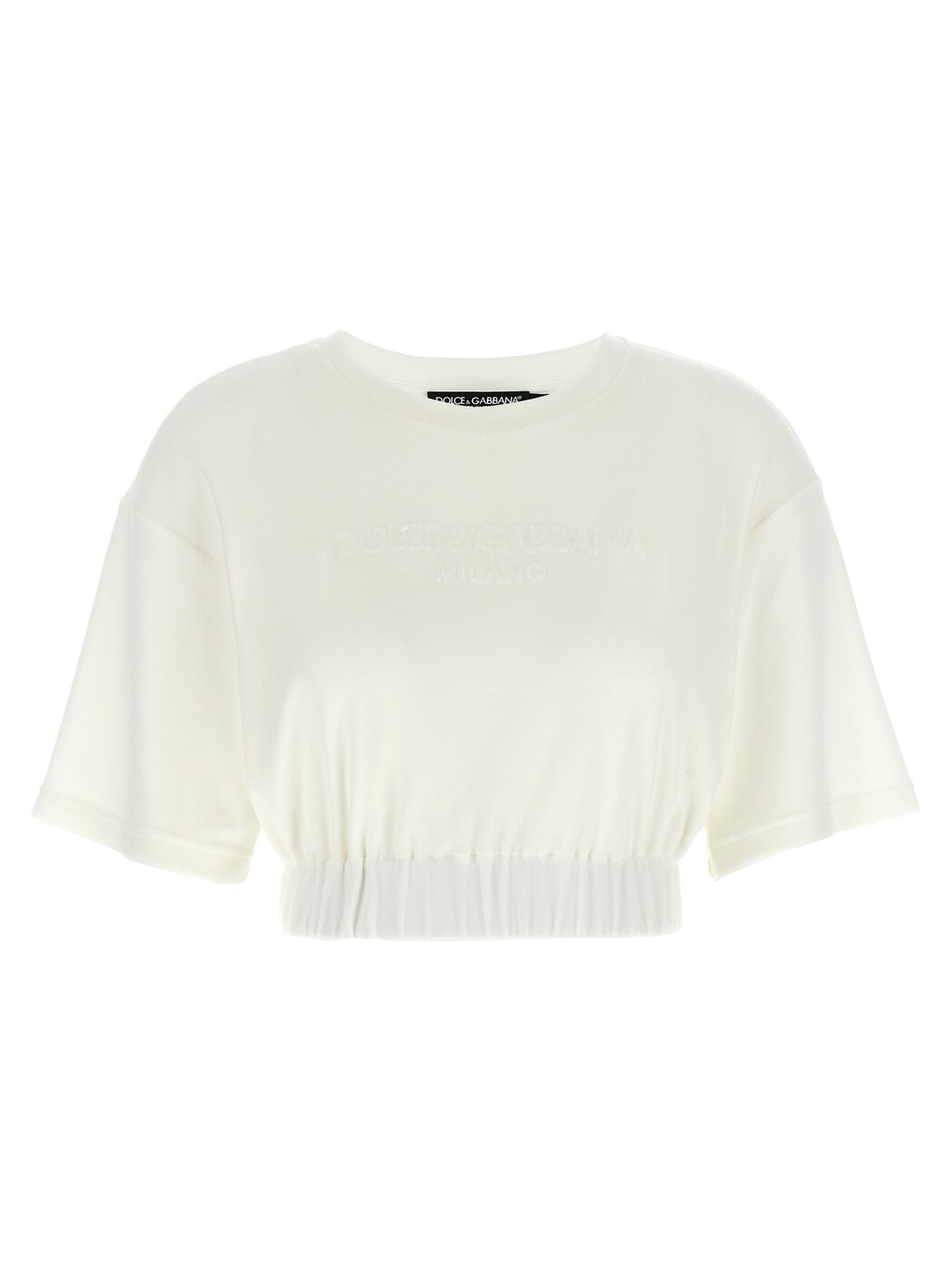 ドルチェ&ガッバーナ DOLCE&GABBANA Tシャツ トップス レディース ホワイト T-shirts and tops Logo chenille top F8U45ZGDBZTS9995 White 関税 送料無料 2024AW ju｜BRANDSHOP「il Tesoro」