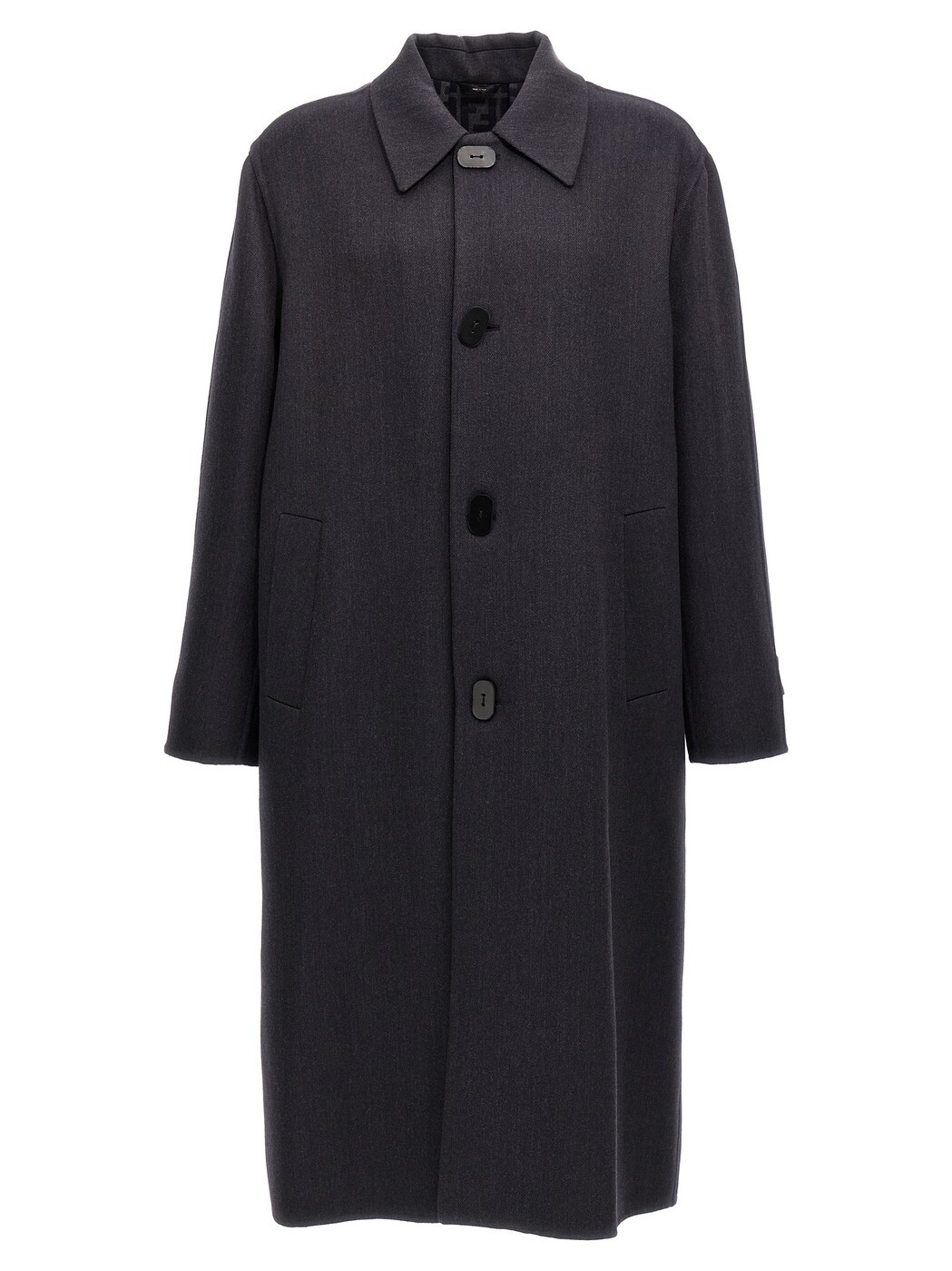 フェンディ FENDI トレンチ 厚地の外套 メンズ 青み Coats and Trench Double wool coat FF0816ASCMF0UV2 Blue 関税 貨物輸送無料 2024AW ju