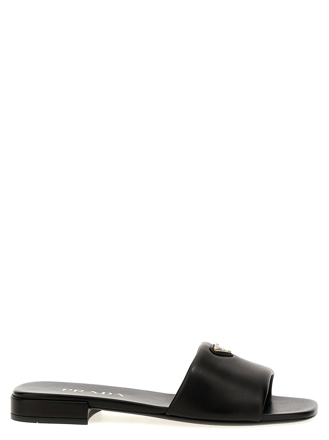 プラダ PRADA サンダル レディース ブラック Sandals Logo leather sandals 1XX714F0102DL8F0002 Black 関税 送料無料 2025SS ju|BRANDSHOP「il Tesoro」