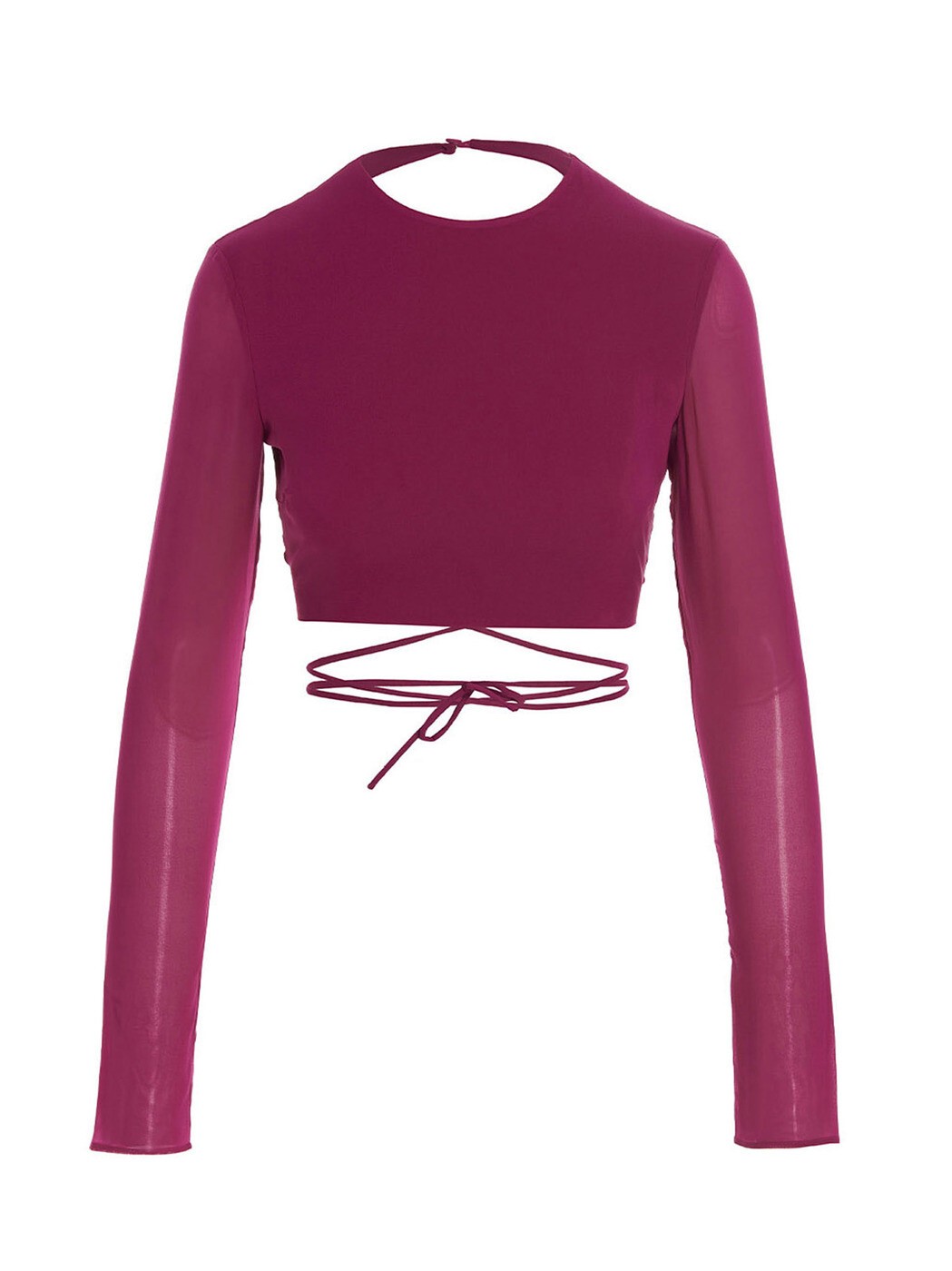 THE ANDAMANE プルオーバー トップス レディース パープル T-shirts and tops Cropped georgette top T130909ATNS038CICLAMINO Fuchsia 関税 貨物輸送無料 2023SS ju