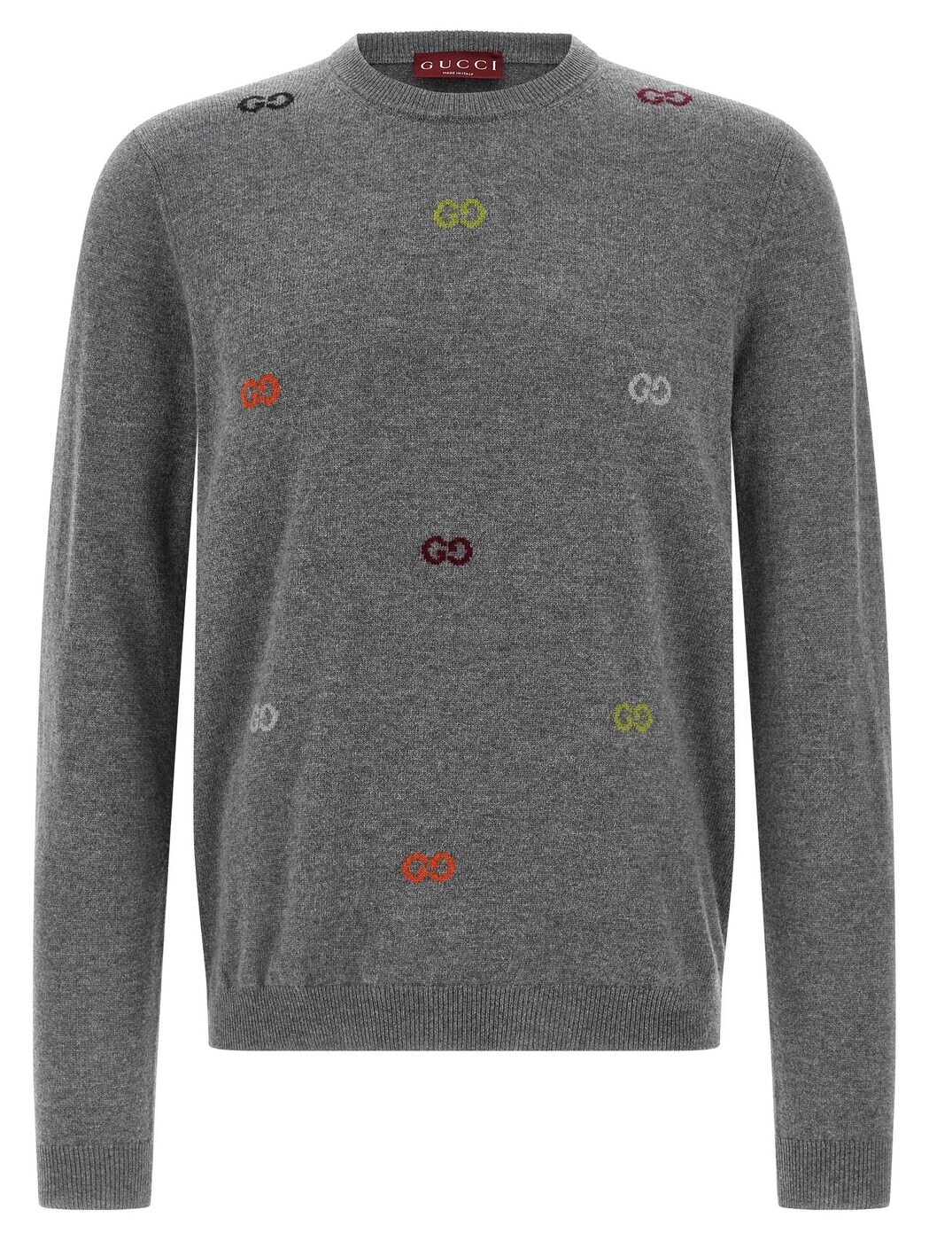 グッチ GUCCI ティーシャツ 編み物御召しもの メンズ 薄墨色 Knitwear GG intarsia sweater 833668XKEYH1015 Gray 関税 貨物輸送無料 2025AW ju