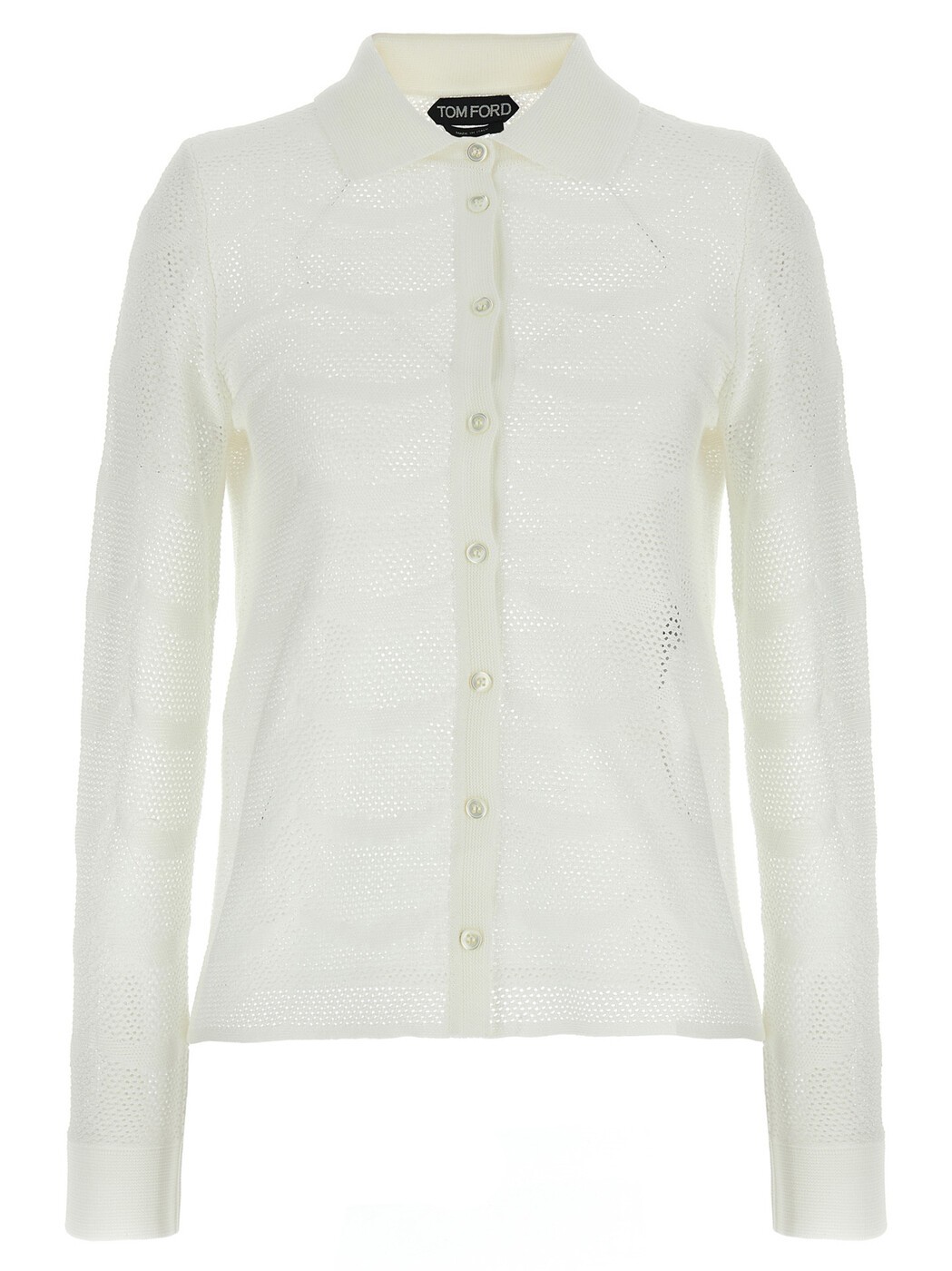トム ジェラルド・r・フォード TOM FORD スウェーター 編み物お召しもの レディース 白いこと Knitwear Openwork cardigan CAK373YAX844AW002 White 関税 貨物輸送無料 2025SS ju