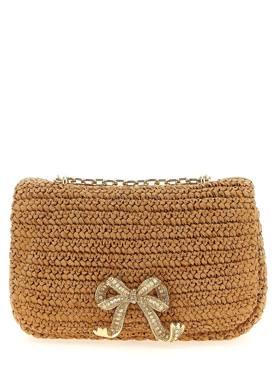 セルフ ポートレート SELF PORTRAIT バッグ レディース ベージュ Business bags Raffia bow charm shoulder bag PF25310BRBROWN Beige 関税 送料無料 2025AW ju
