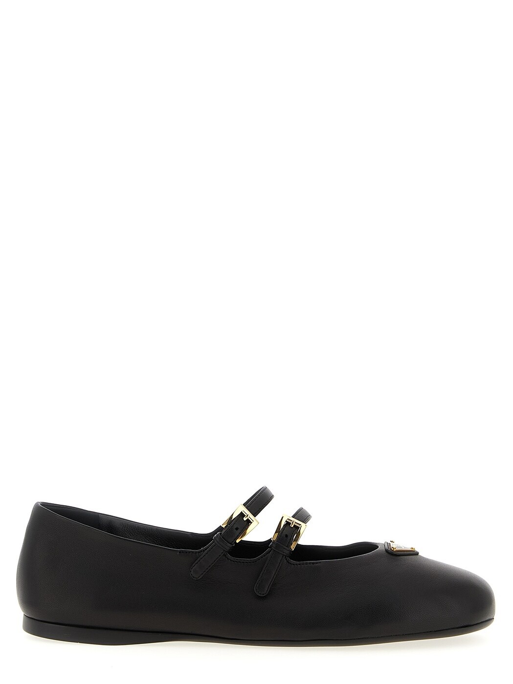 プラダ PRADA 平ったいシューズ 平ったいシューズ レディース 黒いこと Flat Shoes Double strap ballet flats 1F794NF005038F0002 Black 関税 貨物輸送無料 2025AW ju