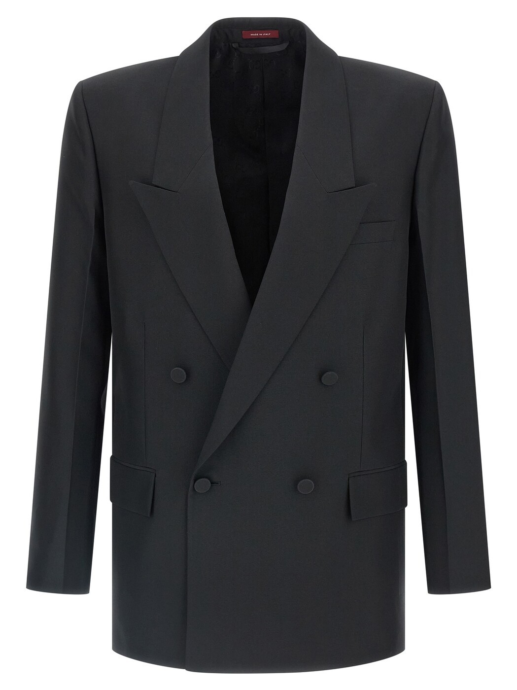 グッチ GUCCI 上衣 メンズ 黒いこと Jackets Double-breasted technical Panama blazer 849881Z7AYA1000 Black 関税 貨物輸送無料 2025AW ju