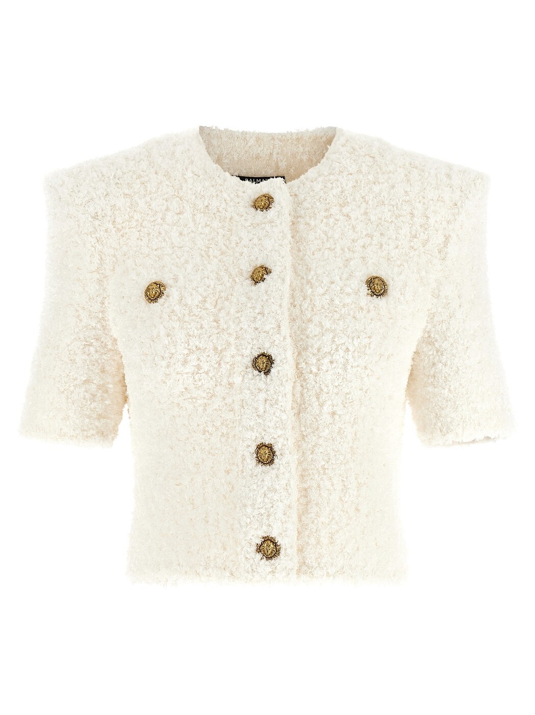 バルマン BALMAIN スウェーター 編み物お召しもの レディース 白いこと Knitwear Cardigan tweed plumetis GF0KL290KJ890KA White 関税 貨物輸送無料 2026SS ju