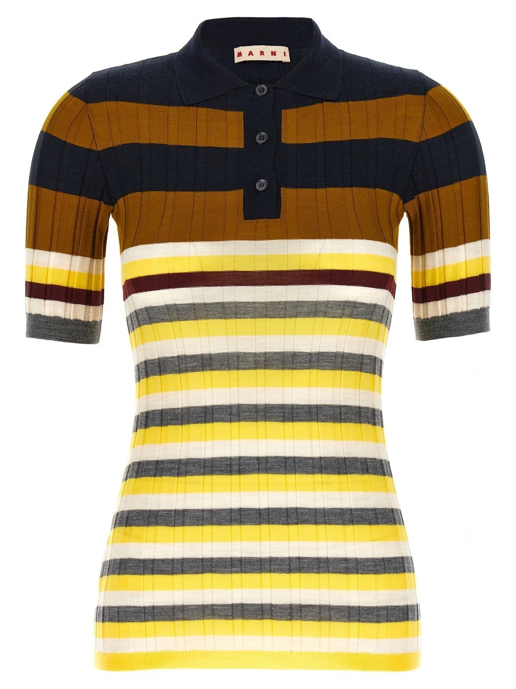 マルニ MARNI スポーツシャツ レディース マルチ色つや Polo Ribbed wool polo shirt POMD0055EQUFW537MXY20 Multicolor 関税 貨物輸送無料 2025AW ju