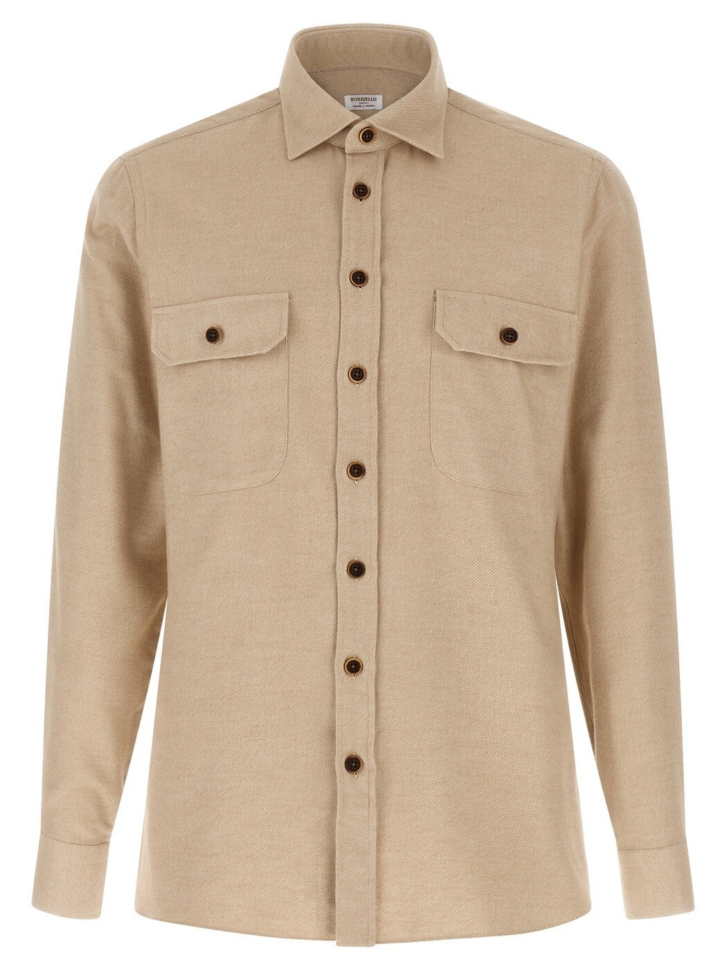 ボリエッロ BORRIELLO シャツ メンズ ベージュ Shirts Flannel shirt 210601 Beige 関税 送料無料 2025AW ju|BRANDSHOP「il Tesoro」