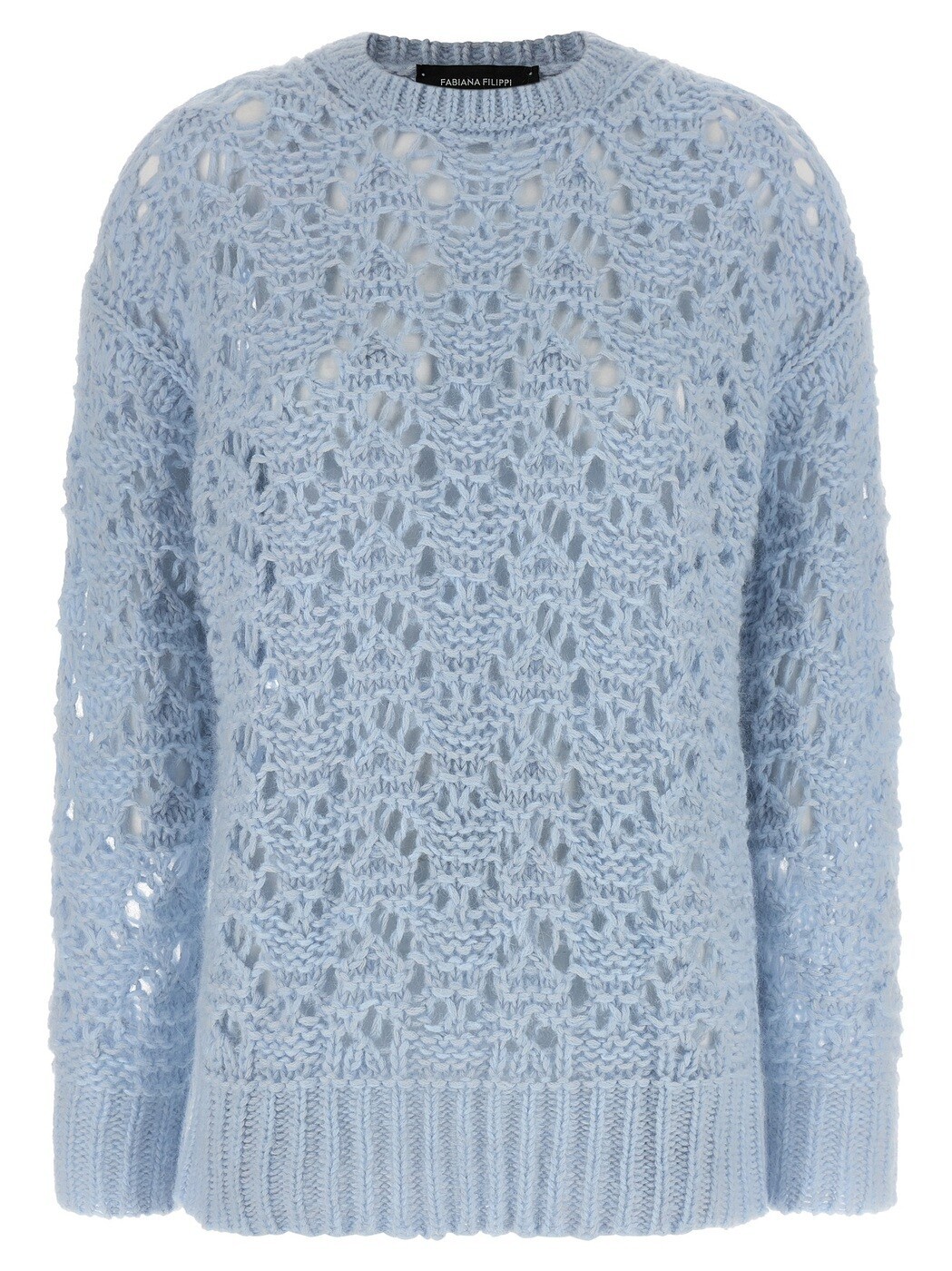 ファビアナ フィリッピ FABIANA FILIPPI スウェーター 編み物御召しもの レディース 青み Knitwear Openwork sweater MAD266F028L7425154 Light Blue 関税 貨物輸送無料 2026SS ju