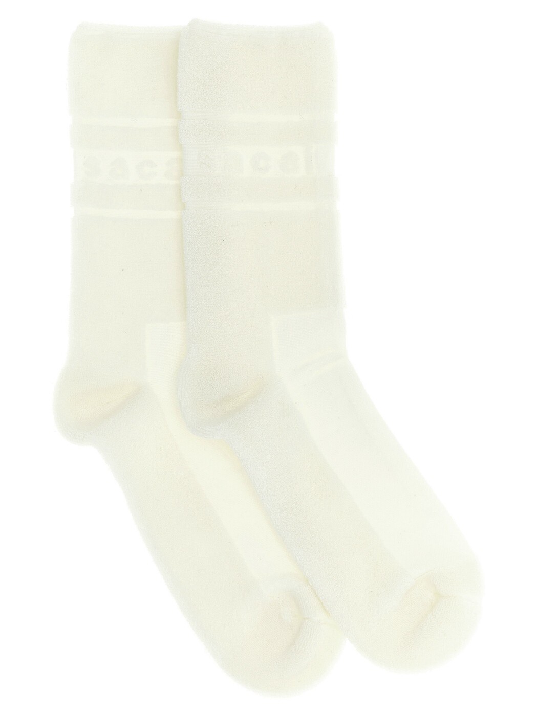 サカイ SACAI ソックス 靴下 レディース 白いこと Socks Logo socks 2501045S101 White 関税 貨物輸送無料 2025AW ju