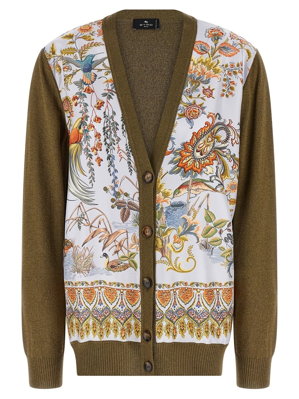 エトロ ETRO スウェーター 編み物お召しもの レディース 緑であること Knitwear Paisley silk insert cardigan WRKE0182AV868X0882 Green 関税 貨物輸送無料 2026SS ju