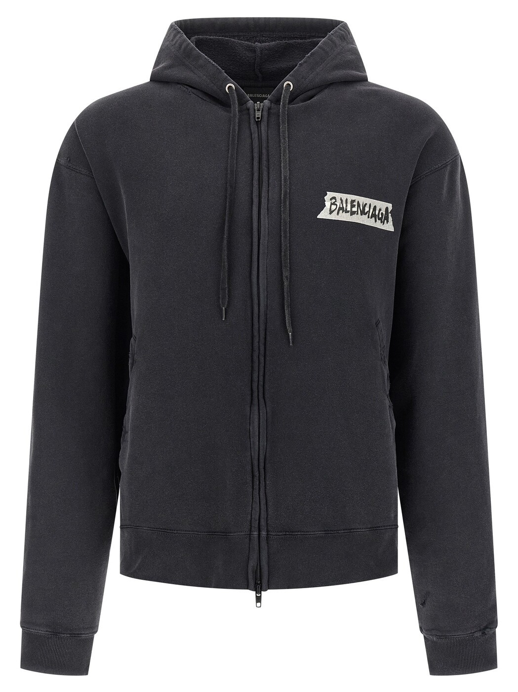 バレンシアガ BALENCIAGA トレイナー 調教師 メンズ 黒いこと Sweatshirts \u0027Masking Tape\u0027 hoodie 850338TTVL71041 Black 関税 貨物輸送無料 2026SS ju