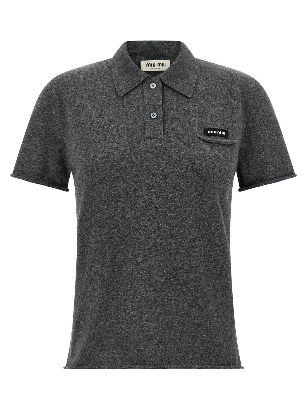 ミュウ ミュウ MIU MIU スポーツシャツ レディース 薄墨色 Polo Cashmere polo shirt MML01VSOOO19DJF0480 Gray 関税 貨物輸送無料 2026SS ju