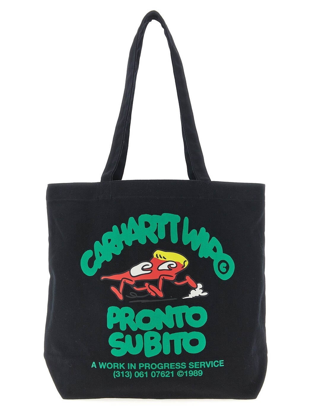 カーハート ダブリューアイピー CARHARTT WIP トートバッグ メンズ ブラック Tote bags 'Canvas Graphic Tote' shopping bag I03397534IXX Black 関税 送料無料 2025AW ju|BRANDSHOP「il Tesoro」