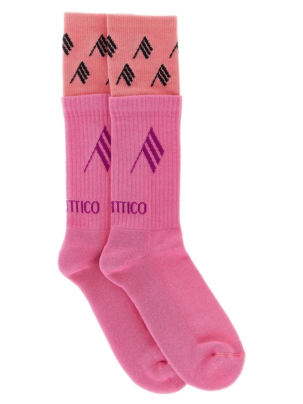 アティコ ATTICO ソックス 靴下 レディース サクラ色 Socks Double layer logo socks 260WAK00024026 Pink 関税 貨物輸送無料 2026SS ju