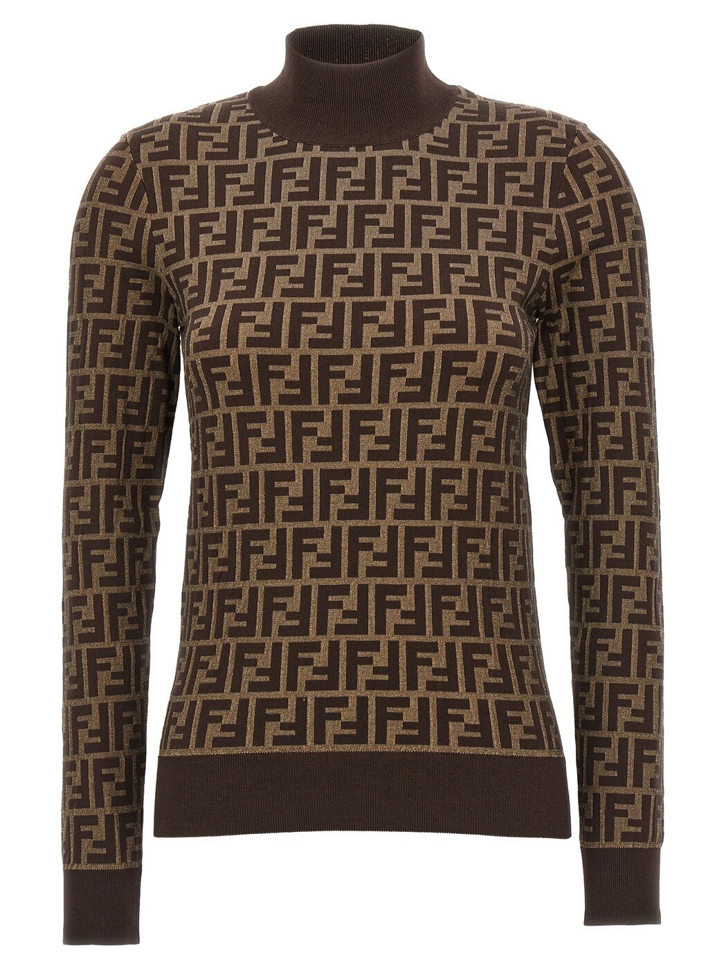 フェンディ FENDI スウェーター 編み物お召しもの レディース 赤銅色 Knitwear \u0027FF\u0027 sweater FZXC73ASJTF0GGE Brown 関税 貨物輸送無料 2025AW ju