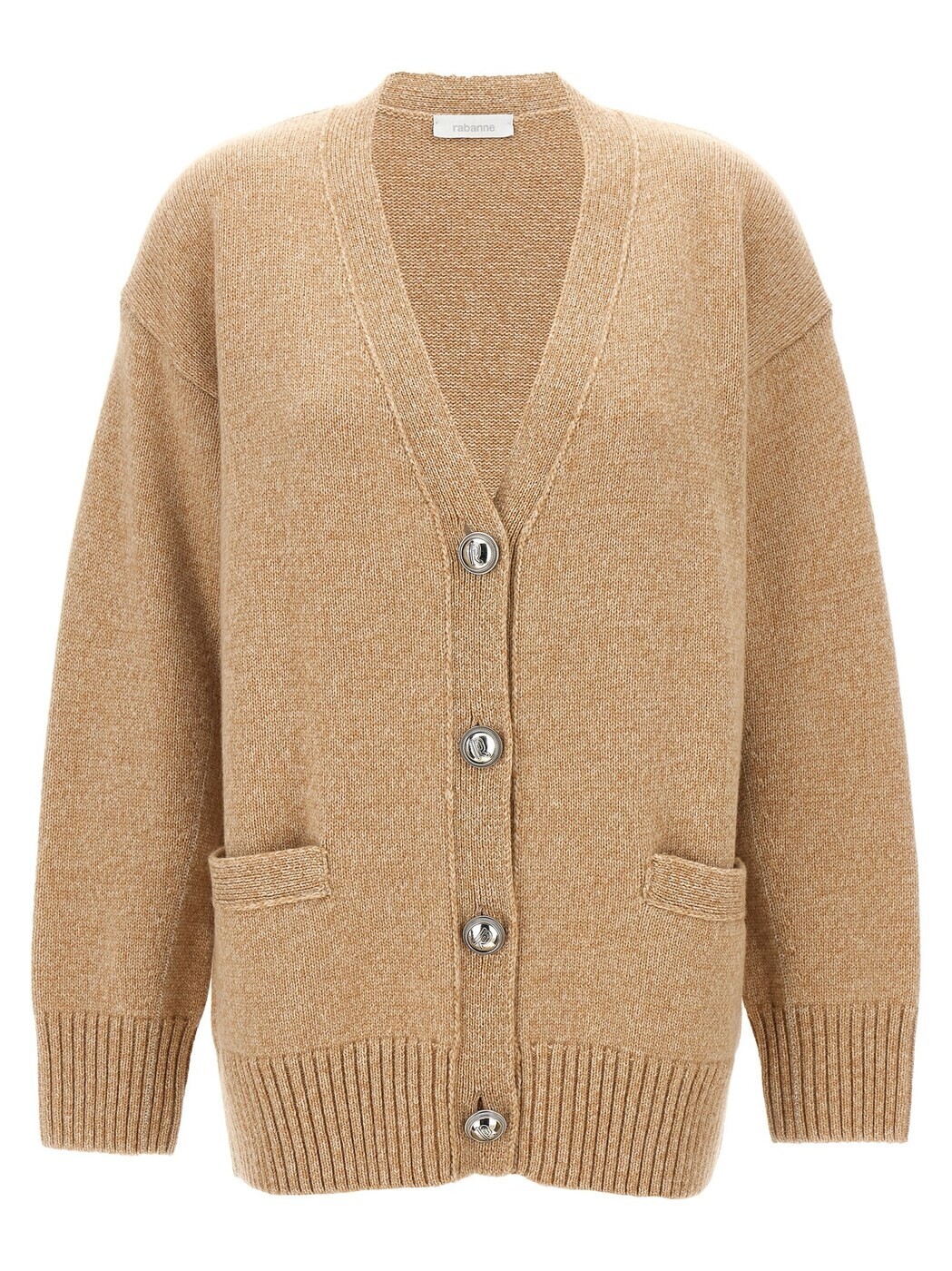 パコ ラバンヌ PACO RABANNE スウェーター 編み物御召しもの レディース ベージュ Knitwear Logo button cardigan 24AMPU288ML0287V929 Beige 関税 貨物輸送無料 2024AW ju