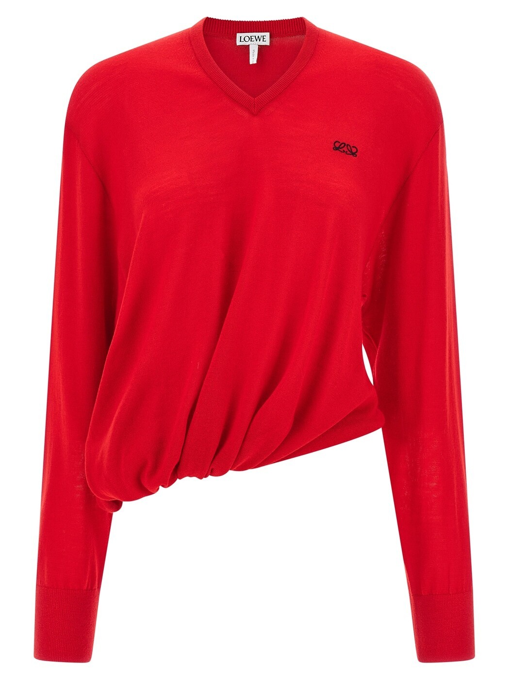 ロエベ LOEWE スウェーター 編み物お召しもの レディース 赤いこと Knitwear Asymmetrical cut sweater S540Y14KHD7100 Red 関税 貨物輸送無料 2026SS ju