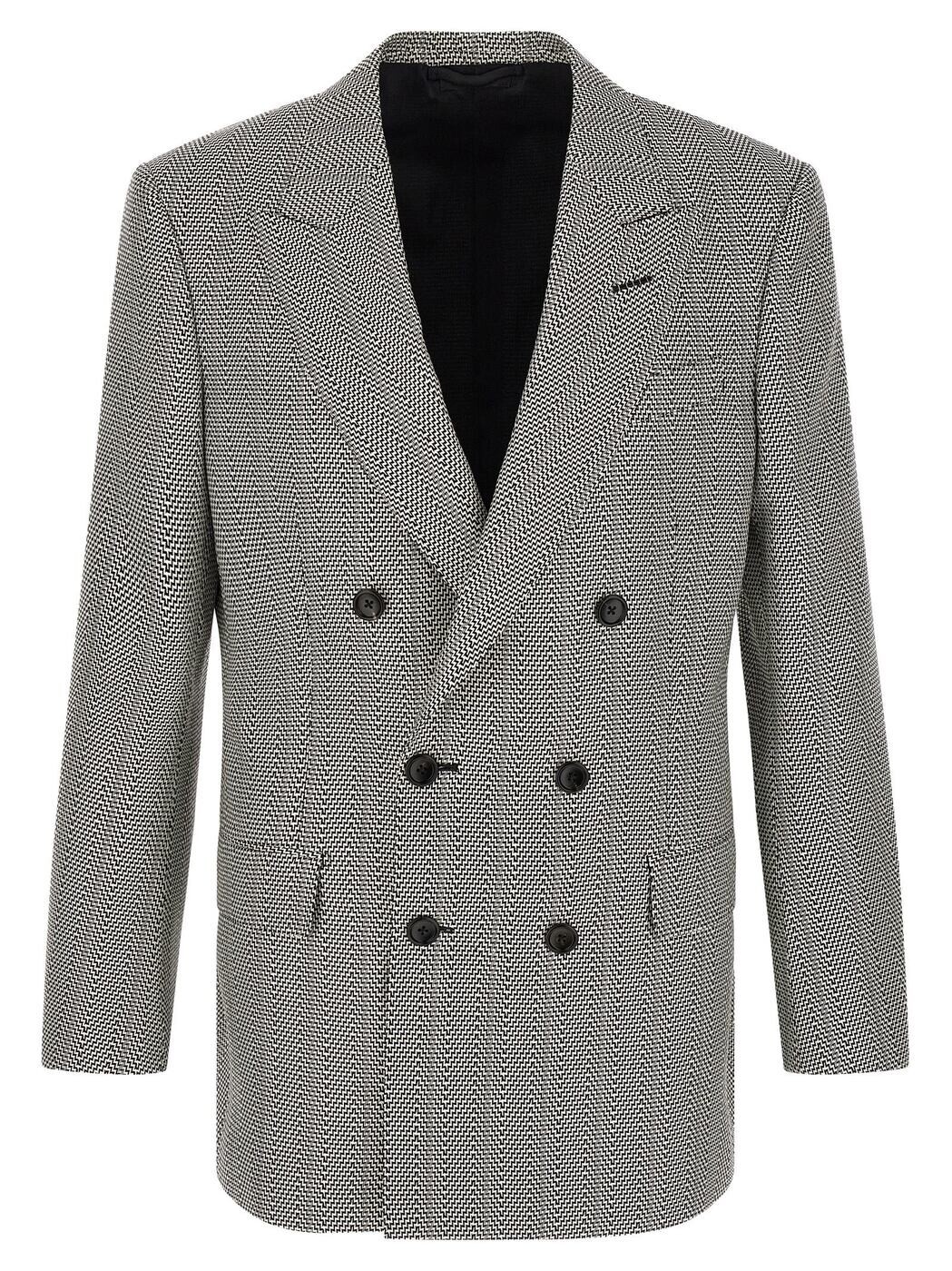 トム ジェラルド・r・フォード TOM FORD 上衣 メンズ 白いこと Jackets Jacquard blazer JLNP02S0269NWA White/Black 関税 貨物輸送無料 2026SS ju