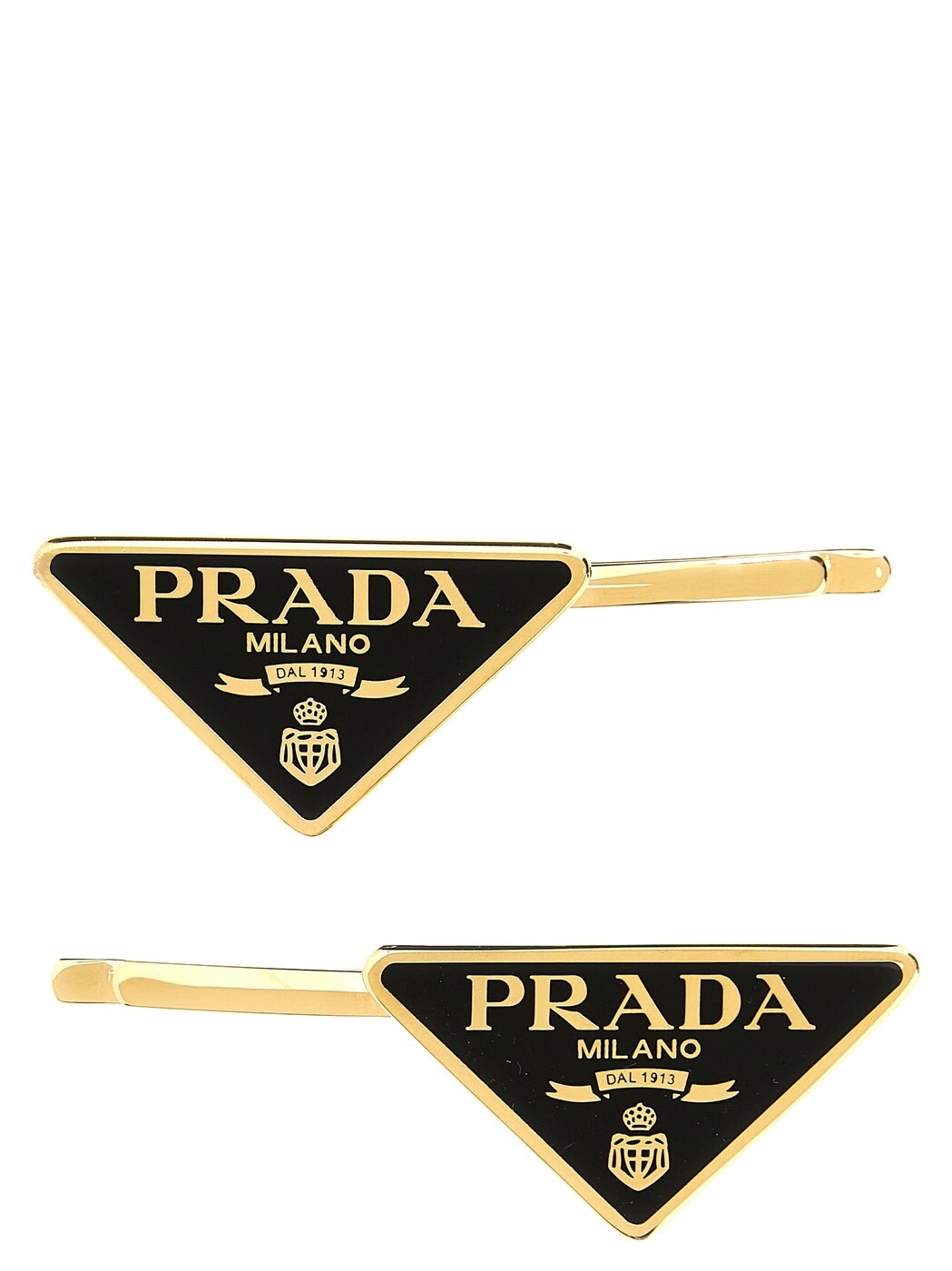 プラダ PRADA 先端技術佩び物 流行り物小物 レディース 黒いこと Hi-tech accessories Set of 2 logo hair clips 1IF0512BA6F0632 Black 関税 貨物輸送無料 2026SS ju