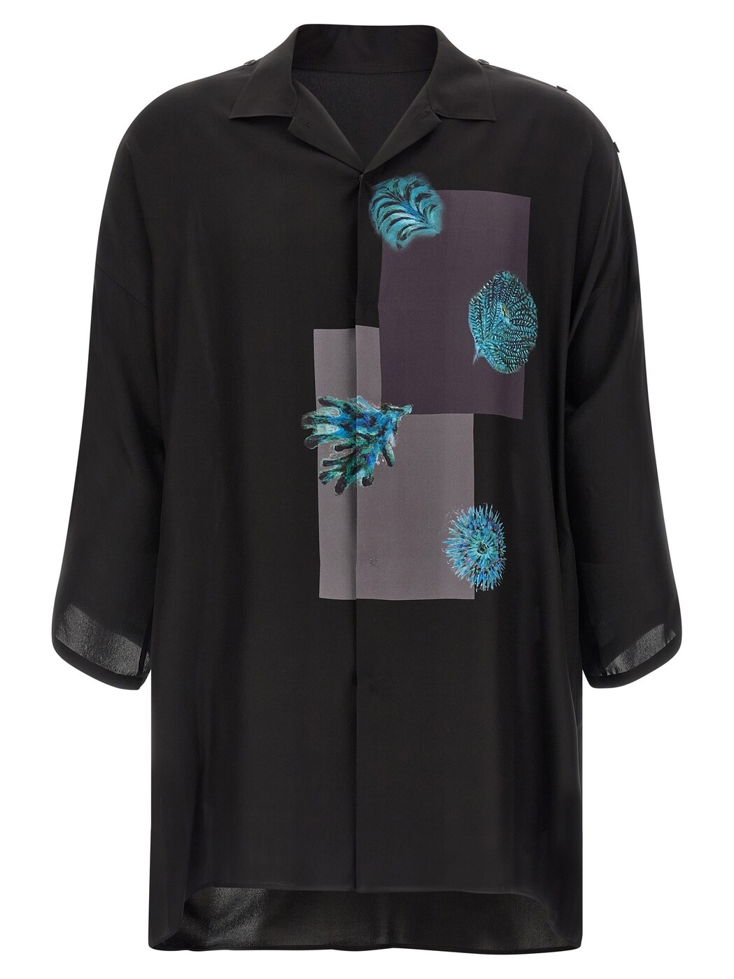 ヨ蛆虫 ヤマモト YOHJI YAMAMOTO ティーシャツ メンズ 黒いこと Shirts Silk shirt HKB64448BLACK1 Black 関税 貨物輸送無料 2026SS ju