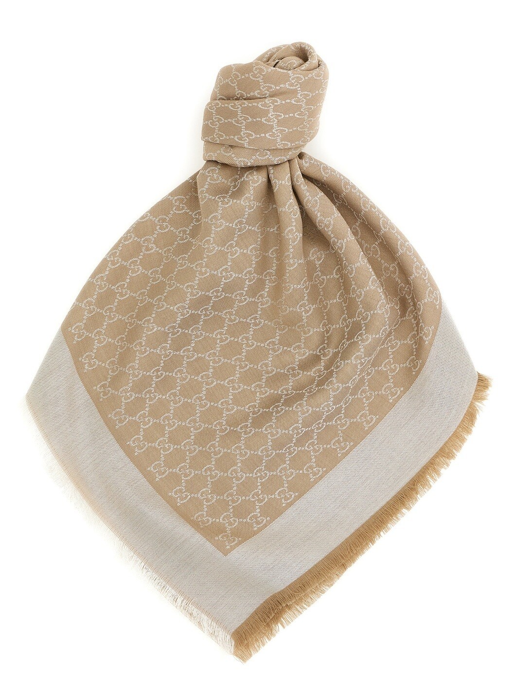 グッチ GUCCI 先端技術添え物 流行り物小物 レディース ベージュ Hi-tech accessories Wool and silk shawl GG 8555393GA489877 Beige 関税 貨物輸送無料 2026SS ju