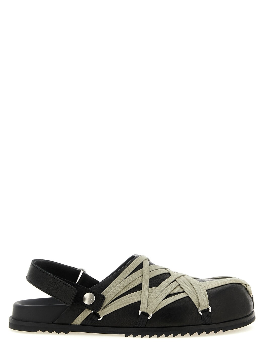 リック オウエンス RICK OWENS 木目細かシューズ 木目細かシューズ レディース 黒いこと Flat Shoes \u0027Megalace Mule Granola\u0027 sabots RP01F6817LGYW109 Black 関税 貨物輸送無料 2026SS ju