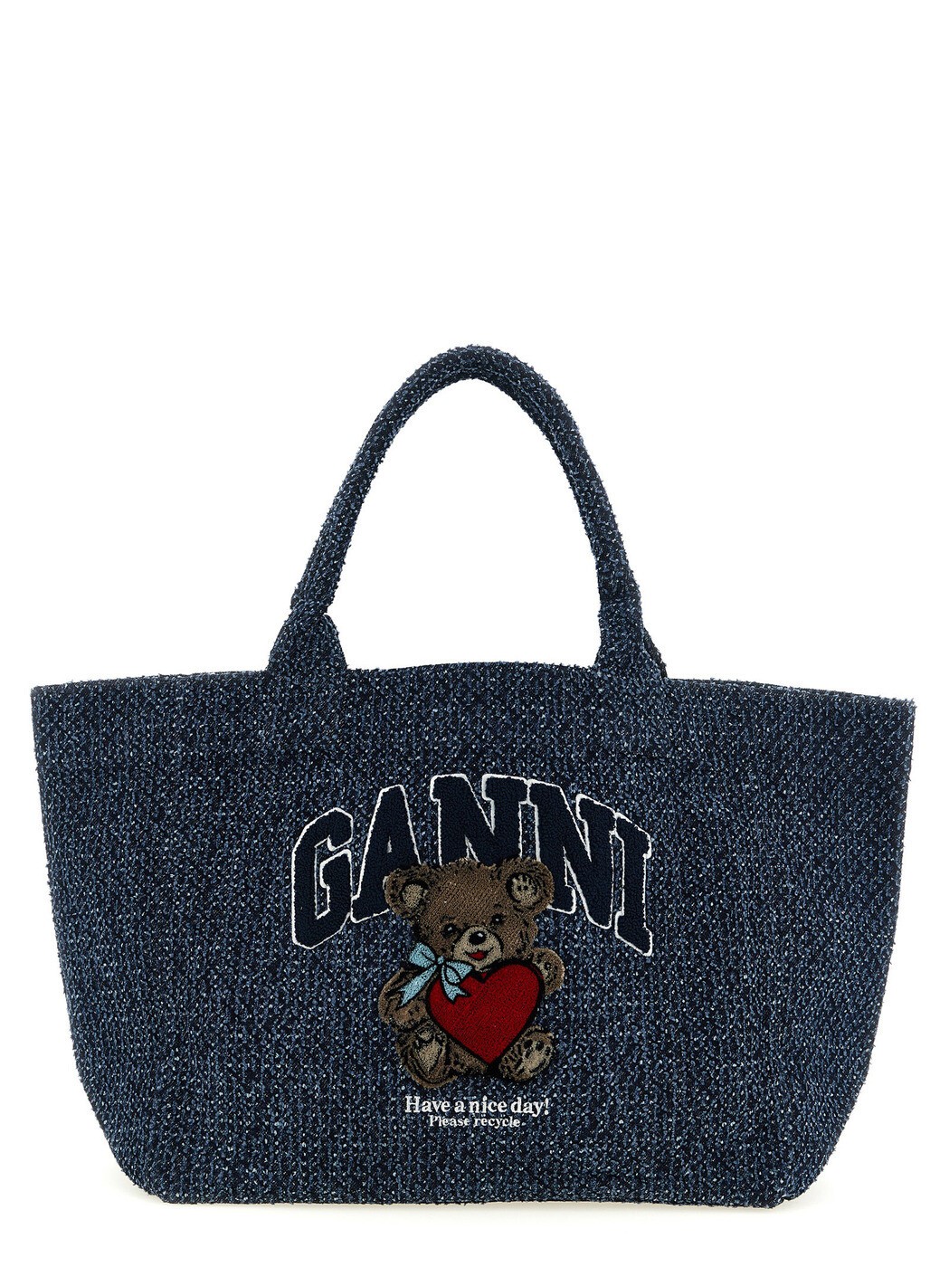 ガニー GANNI トートバッグ レディース ブルー Tote bags Medium 'Bear' shopping bag B2110028077 Blue 関税 送料無料 2026SS ju｜BRANDSHOP「il Tesoro」